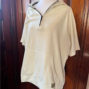 Black Clover Pima Cotton 1/4 Zip Short Sleeve Pullover Hoodie